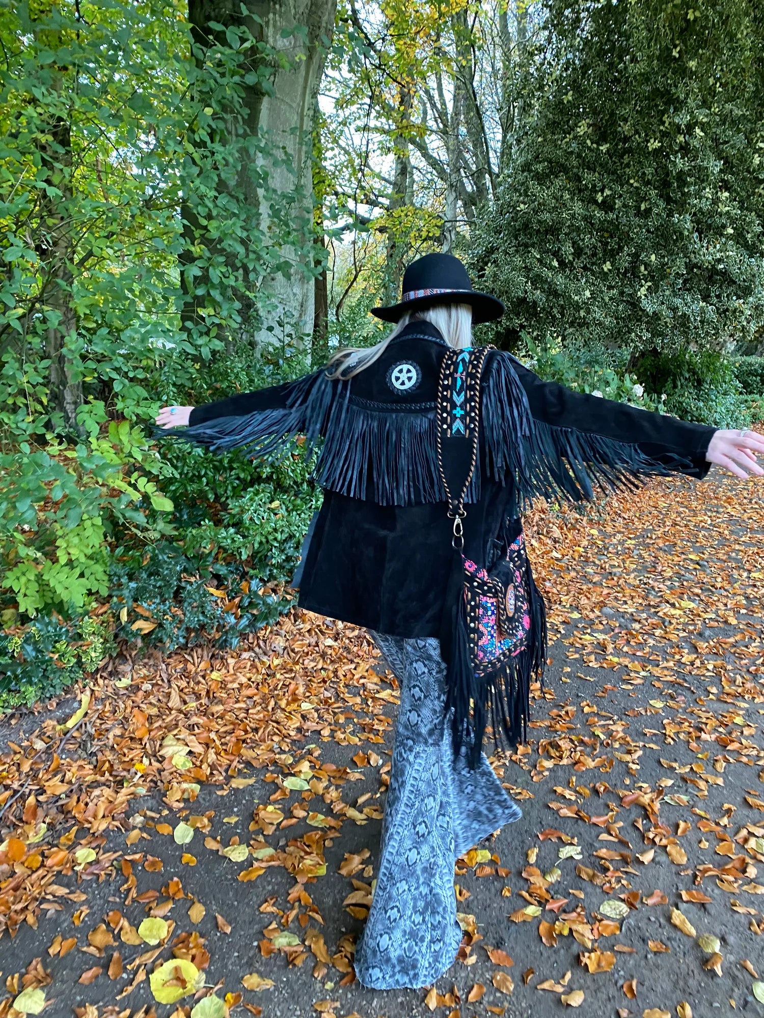 Arizona Black Tassel Suede Jacket - Image 3