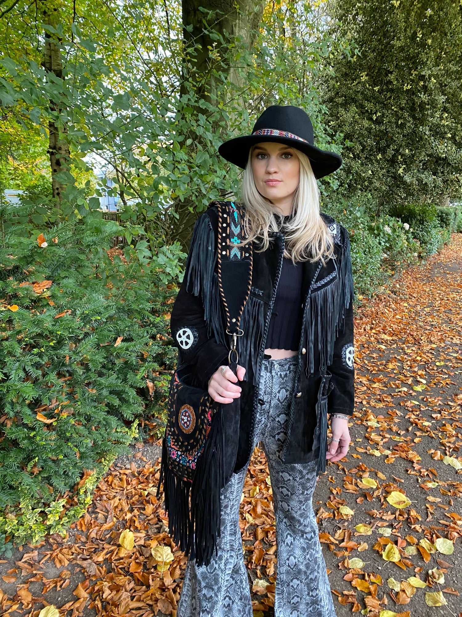 Arizona Black Tassel Suede Jacket - Image 4