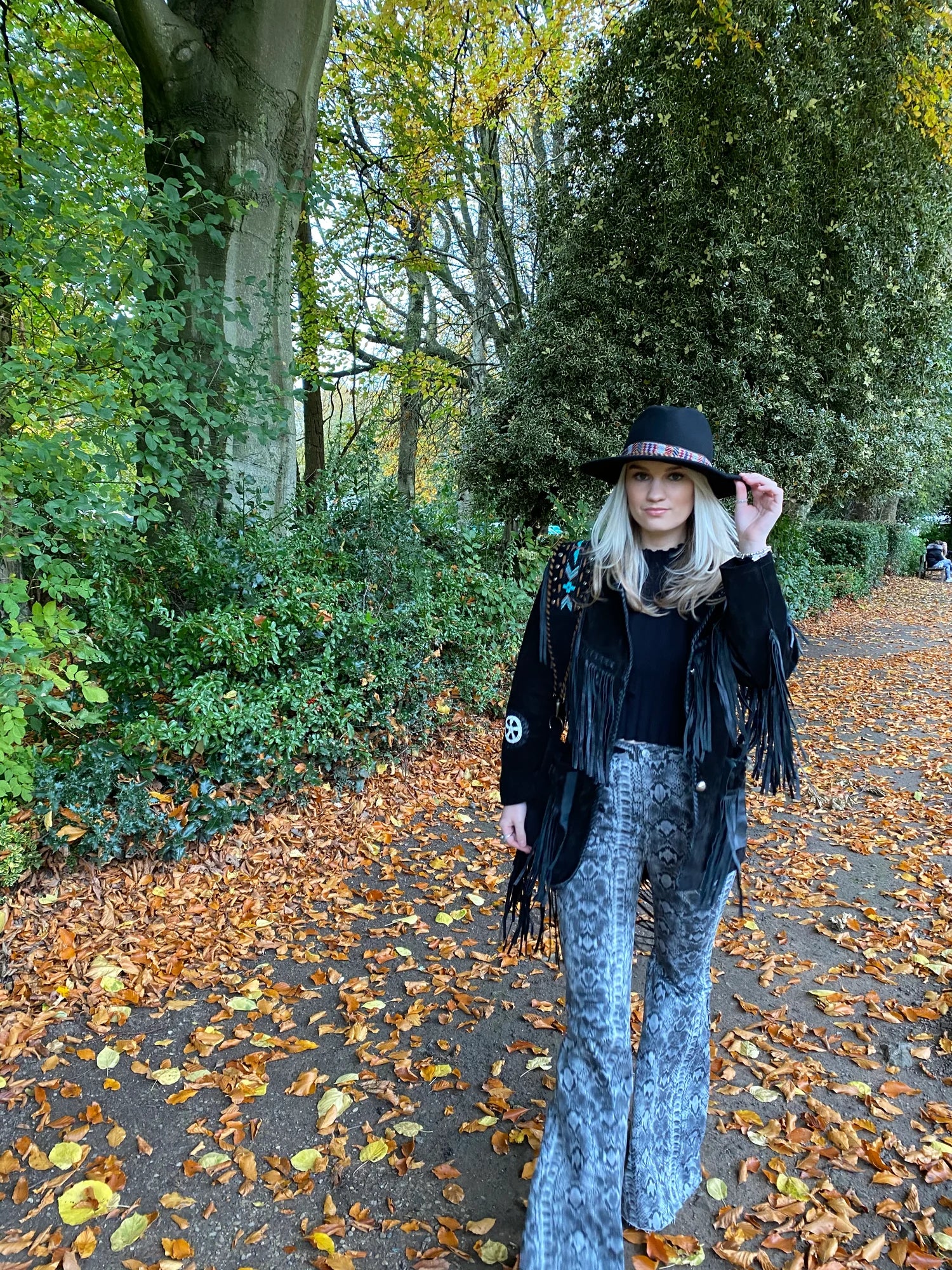 Arizona Black Tassel Suede Jacket - Image 5