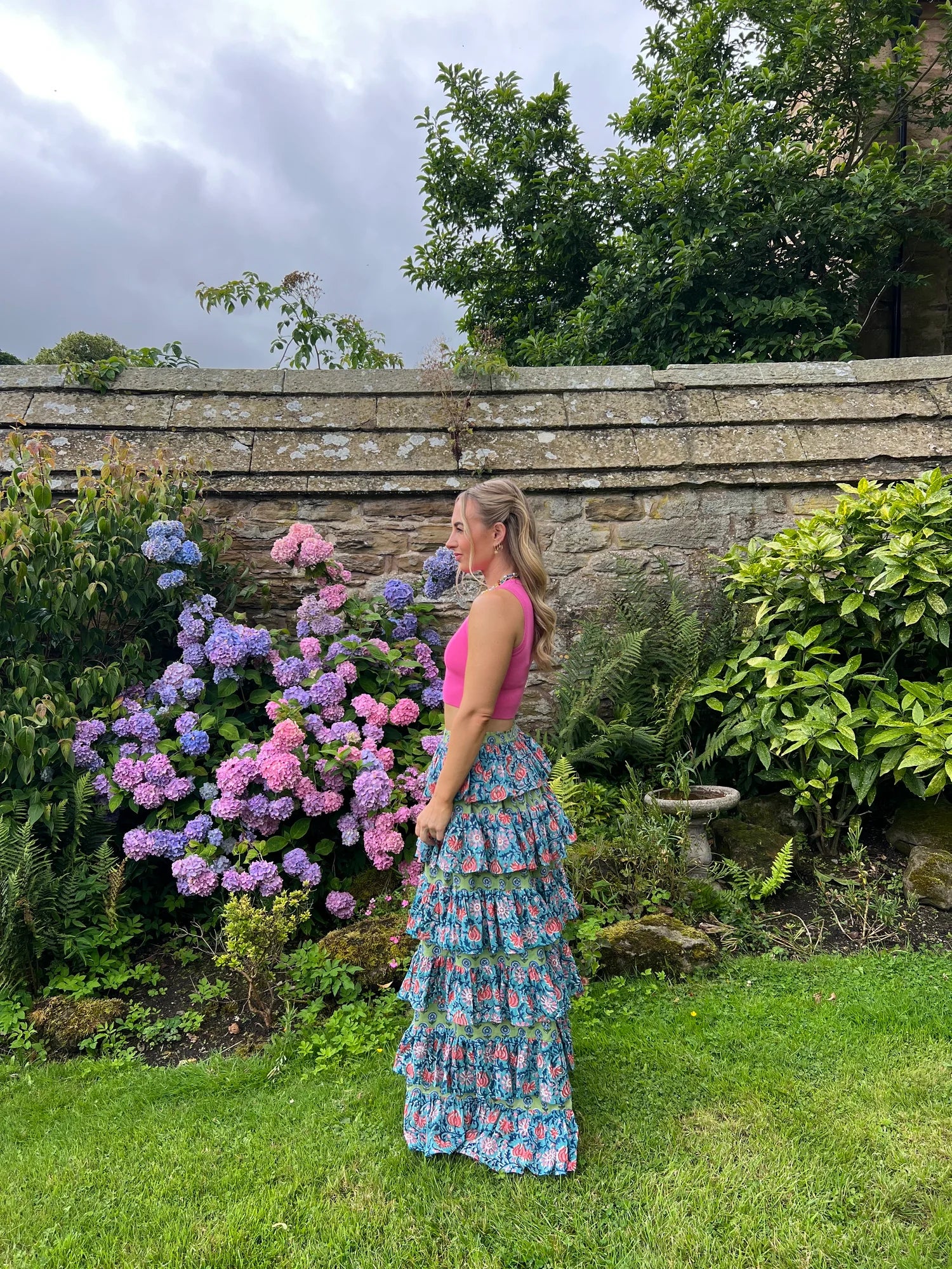 Frida Maxi Skirt - Blue & Green - Image 3