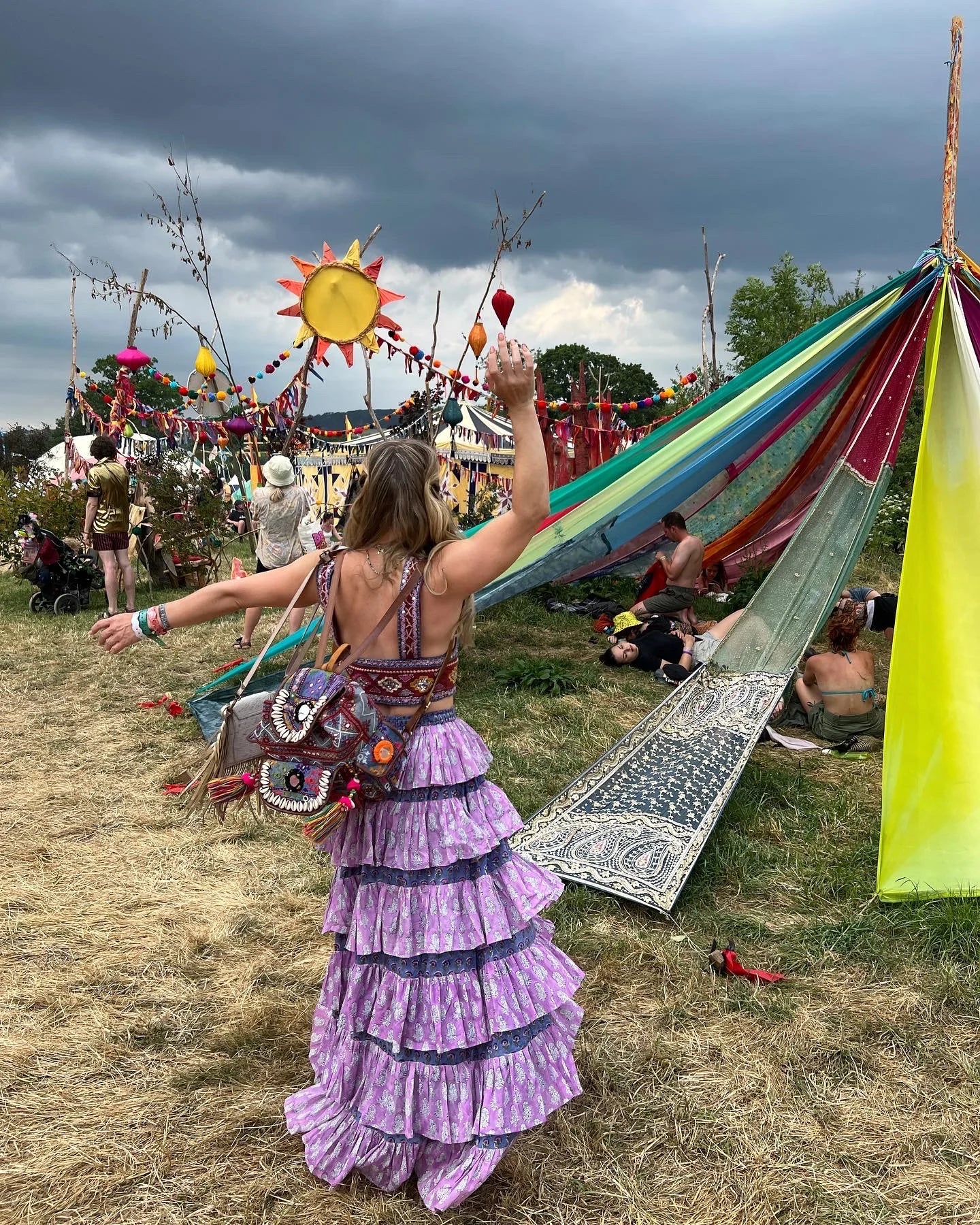 Frida Maxi Skirt - Lilac & Blue - Image 3