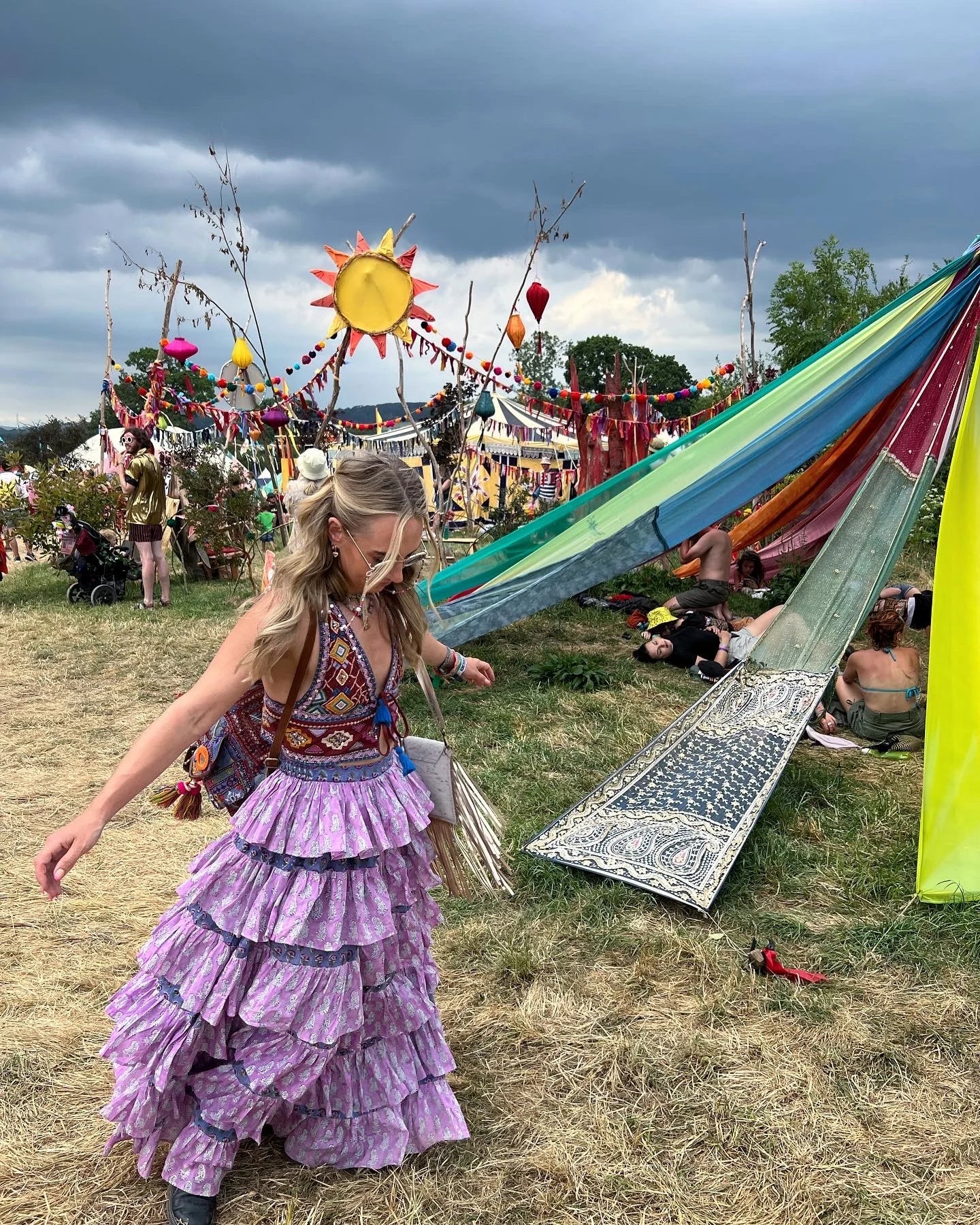 Frida Maxi Skirt - Lilac & Blue - Image 4