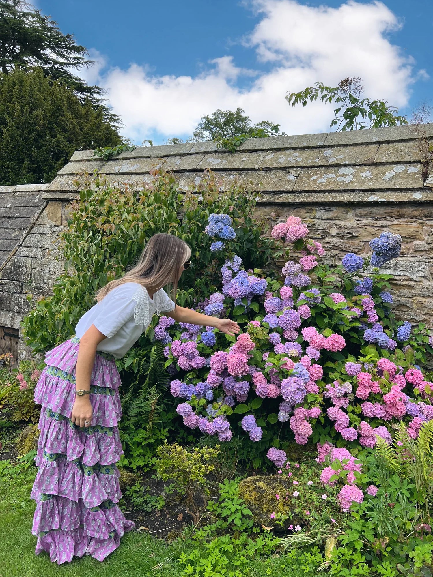 Frida Maxi Skirt - Lilac & Green - Image 4
