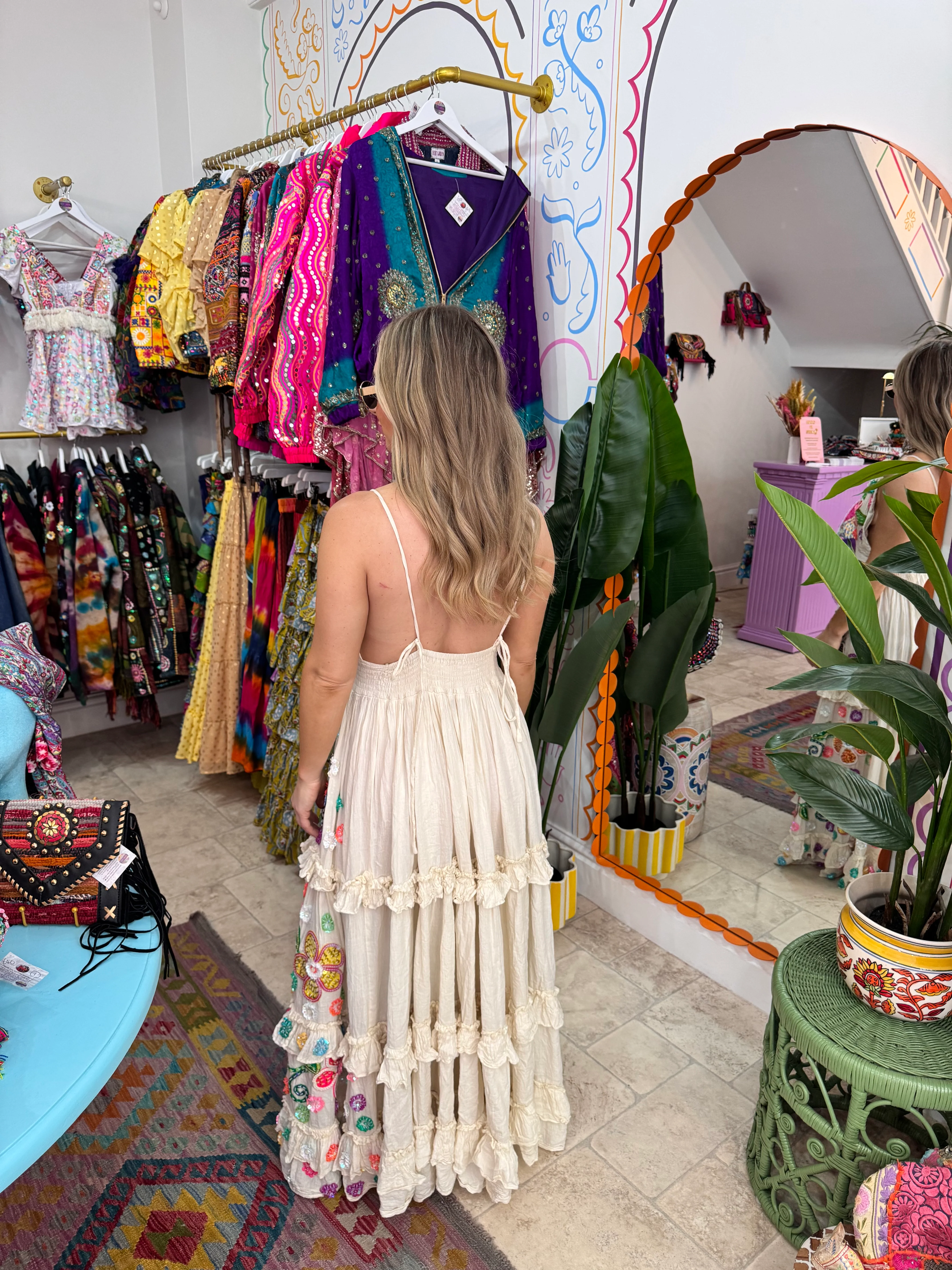 Gypsy Soul Maxi Dress in Cream - Image 3