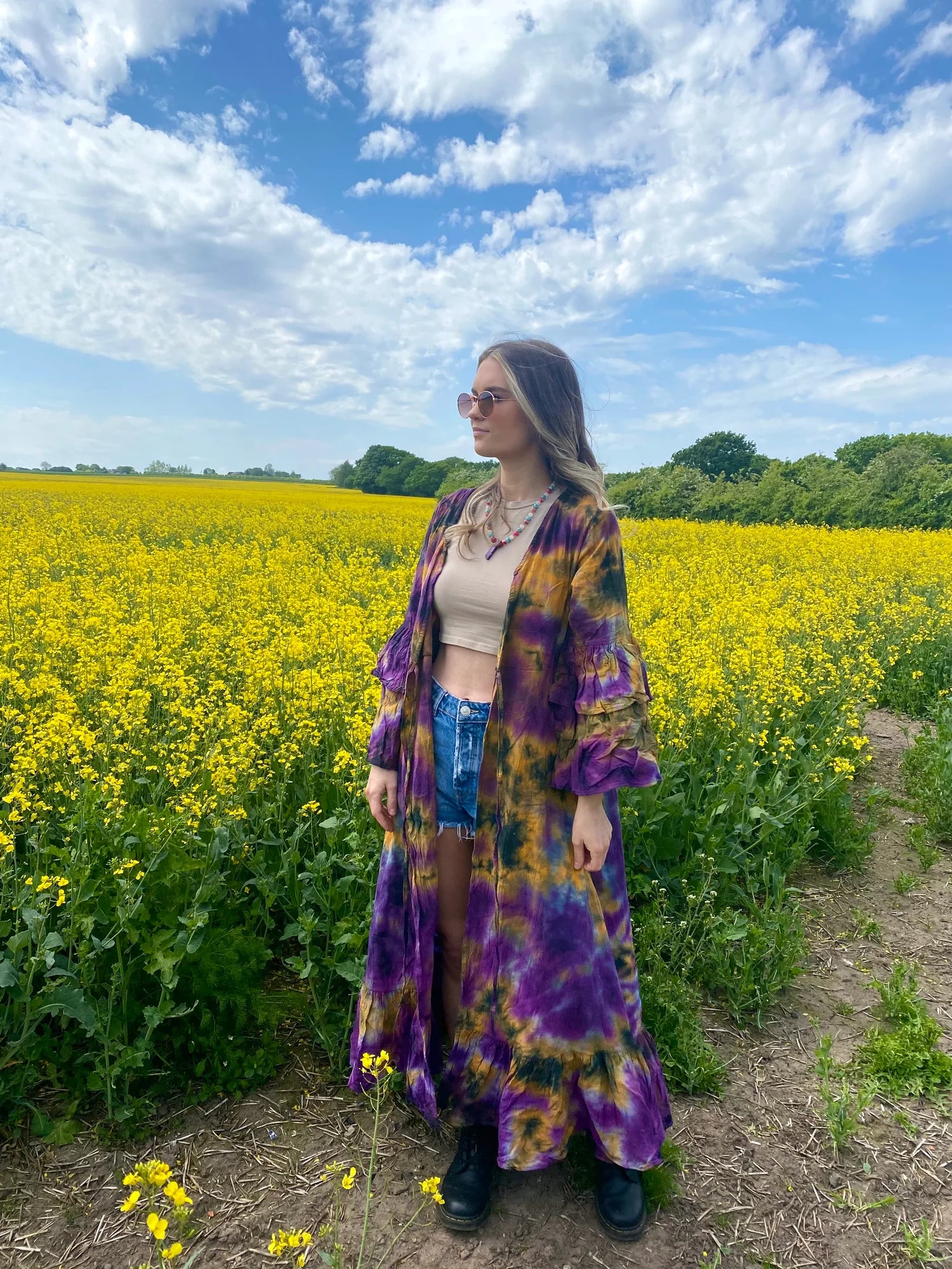 Tie Dye Floor Length Jacket - 10 - Image 4