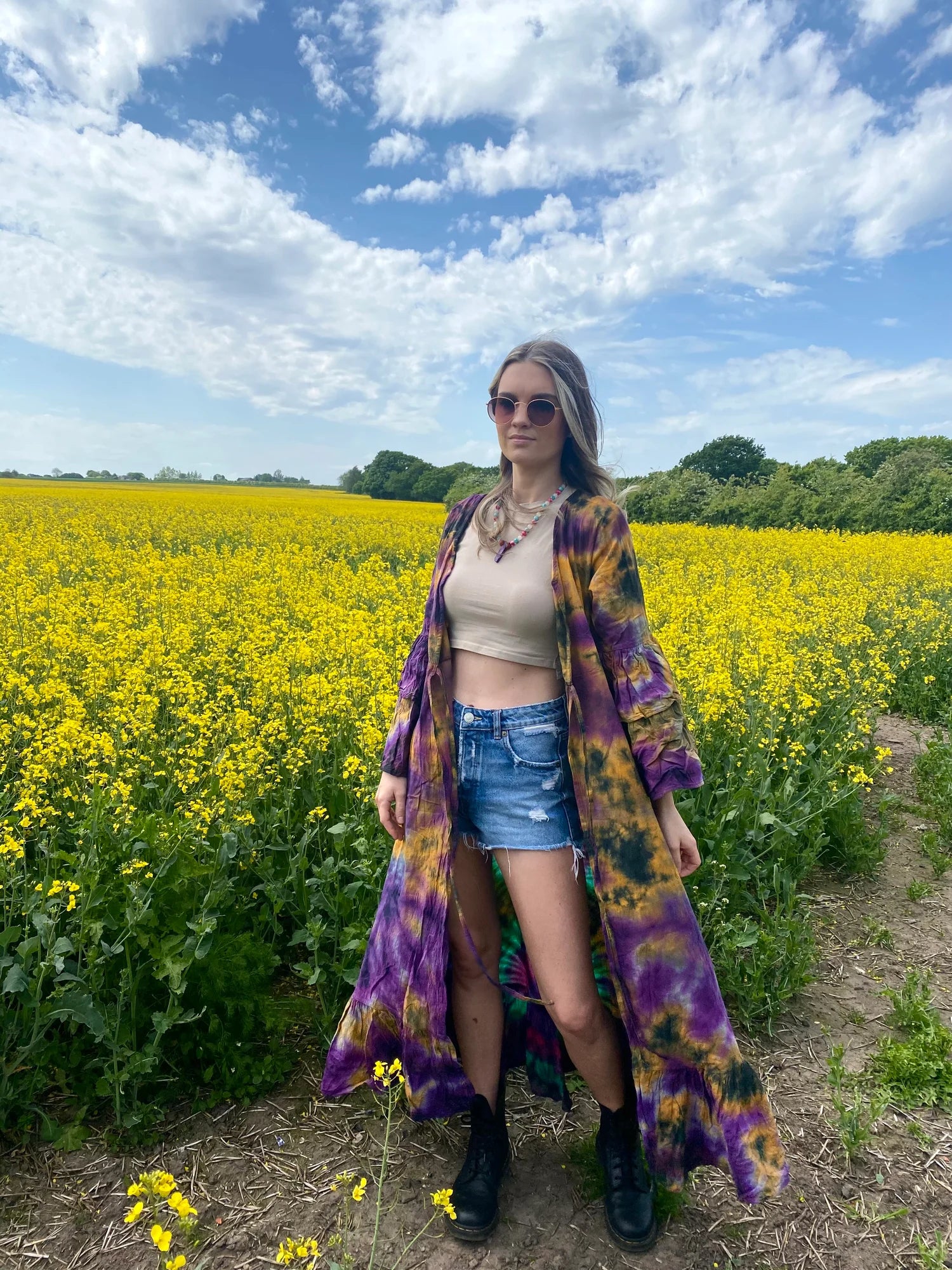 Tie Dye Floor Length Jacket - 10 - Image 5