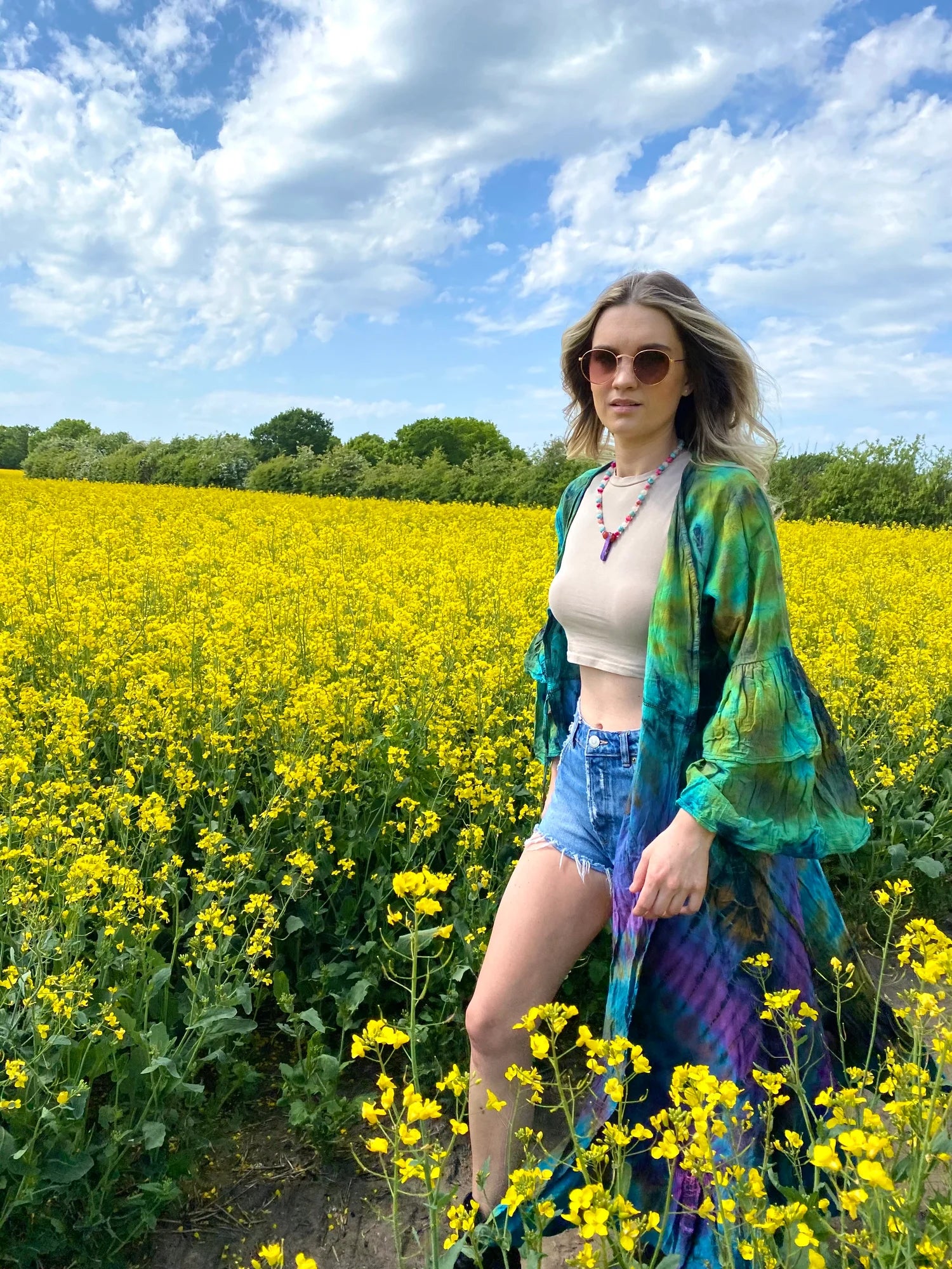 Tie Dye Floor Length Jacket - 4 - Image 3